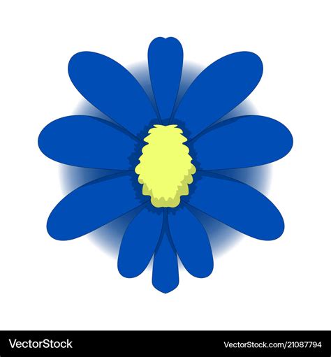 Simple drawing of a blue flower graphics Vector Image