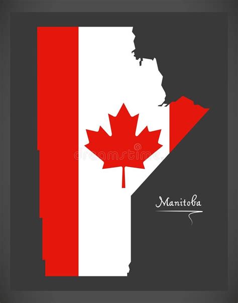 Manitoba Map with Canadian Flag - Province at the Longitudinal Centre ...