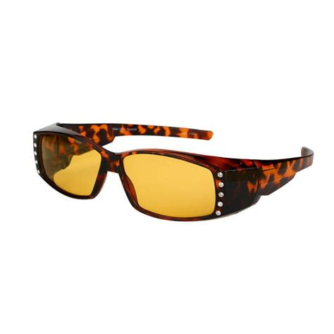 Womens Polarized Sunglasses that Fit Over your Prescription Glasses with Night Driving Lens ...