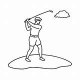 Premium Vector  Golfer coloring Pages For Book sketch template
