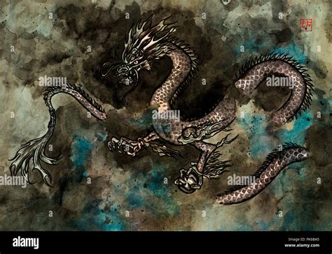 Chinese dragon painting hi-res stock photography and images - Alamy