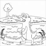 Premium Vector  Crocodile coloring Pages With line Art Design Hand sketch template
