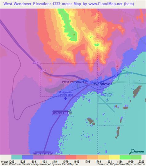 Elevation of West Wendover,US Elevation Map, Topography, Contour