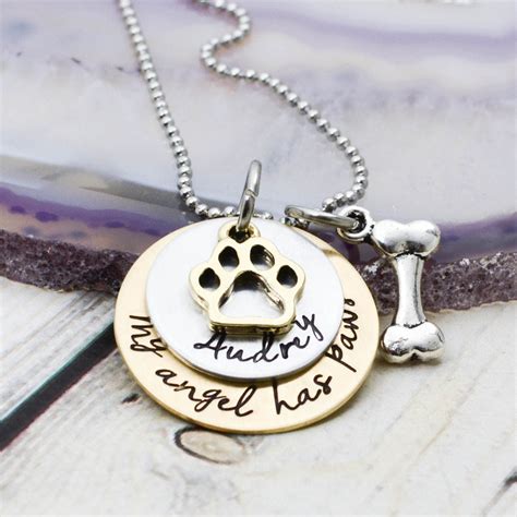 Gold Pet Memorial Necklace Pet Memorial Jewelry Pet Loss