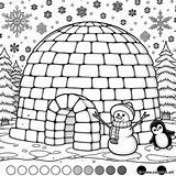 Eskimo Childrens igloo coloring Page Download Or Print For Free sketch template