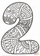 Number 2 Zentangle coloring Page  Free Printable Coloring Pages sketch template