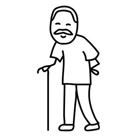 Standing old man with walking stick PNG Design Walking Sticks, Old Men, Vector Background, Shirt ...
