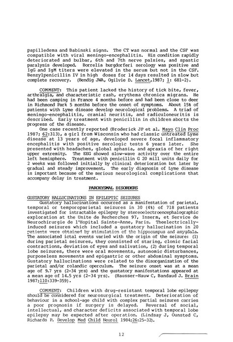 (PDF) Gustatory Hallucinations in Epileptic Seizures