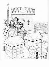 Castle Coloring Page Medieval Times Watch Tower Online  sketch template