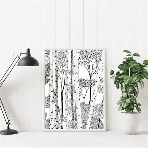 Birch Tree Wall Art - Etsy