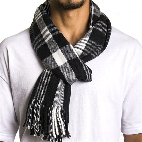 Alpine Swiss Mens Scarves Winter Scarf Plaid Long Stole Cowl Womens ...