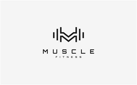 Letter M Barbell Fitness Gym Logo #286423 - TemplateMonster