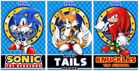 Sonic Tails & Knuckles Posters 3-pack - Etsy Australia