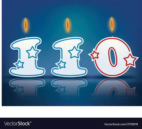 Birthday candle number 110 Royalty Free Vector Image