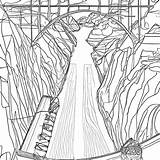 Hoover Dam Coloring Page · Creative Fabrica sketch template