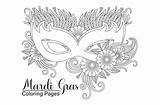 Mardi Gras Coloring Pages With Flower Graphic By Ekradesign · Creative  sketch template