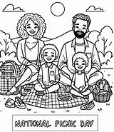 Family In National Picnic Day coloring Page  Download Print Or Color sketch template