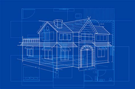 Blueprint Of Building Stock Illustration - Download Image Now ...