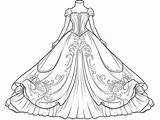 Whimsical Ball Gown Dress Coloring Page  sketch template