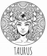 Taurus Zodiac Sign Image coloring Page  Download Print Or Color sketch template