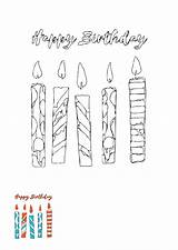Birthday Candle Coloring Pages Happy Free sketch template