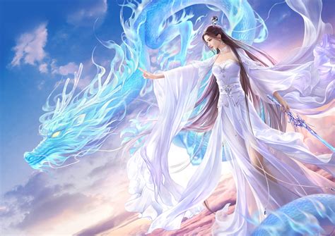 Fantasy Women HD, Chinese Dragon, HD Wallpaper | Rare Gallery