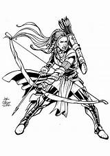 Archer Female Drawing Forest Getdrawings Sketch Coloring Page sketch template
