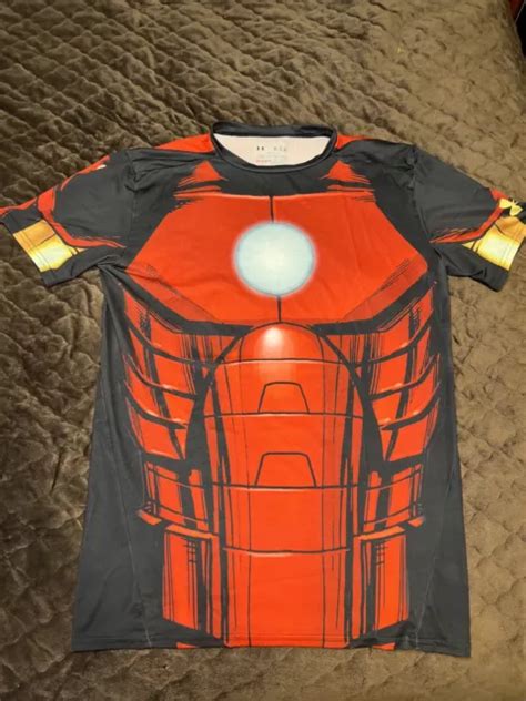 UNDER ARMOUR HEAT Gear -XL-Compression Performance Shirt Iron Man Suit Marvel $24.99 - PicClick