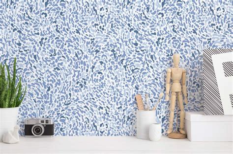 Abstract blue peel and stick wallpaper | Fancy Walls
