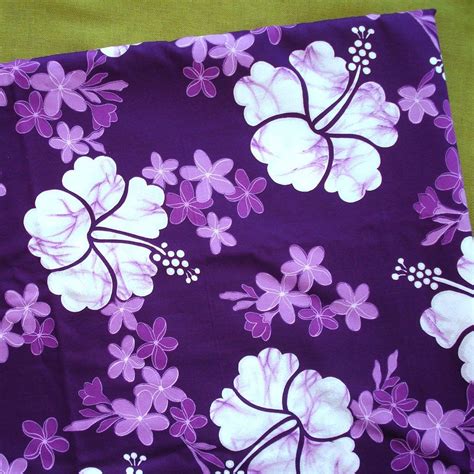 vintage fabrics | Vintage Hawaiian Fabric Purple Hibiscus FLORAL by SelvedgeShop Hawaiian Fabric ...
