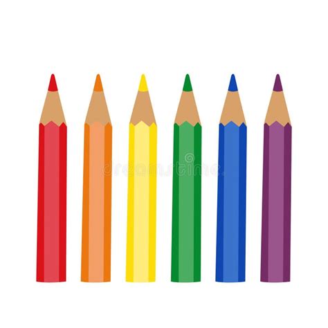 Set of Cartoon Pencils with Signs for Words. Stock Illustration ...