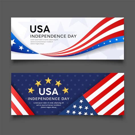 Premium Vector | Happy independence day vector america flag banners collection design background ...