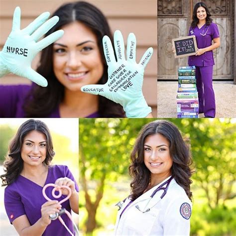 a woman in scrubs holding up her hands with writing on them