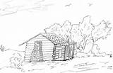 Log Cabin Coloring Pages sketch template