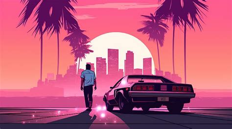 Free download | HD wallpaper: AI art, city, illustration, Grand Theft Auto: Vice City, skyline ...