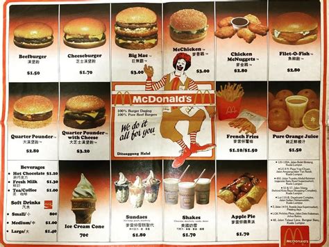 Mcdonald's Menu and Price in Malaysia back in the 80s. : r/malaysia