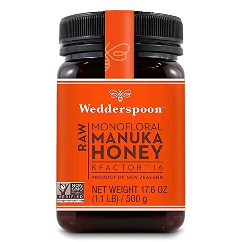 Amazon.com : Wedderspoon Raw Premium Manuka Honey KFactor 16+, Unpasteurized, Genuine New ...