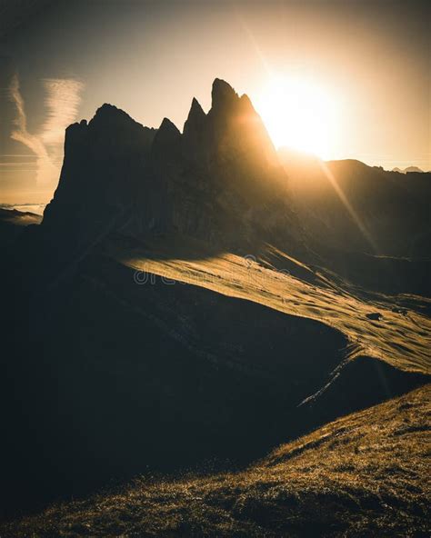 Seceda Mountain in Dolomites during Sunrise in Autumn Stock Photo - Image of alpine, hiking ...