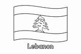 Lebanon Flag Coloring Page sketch template