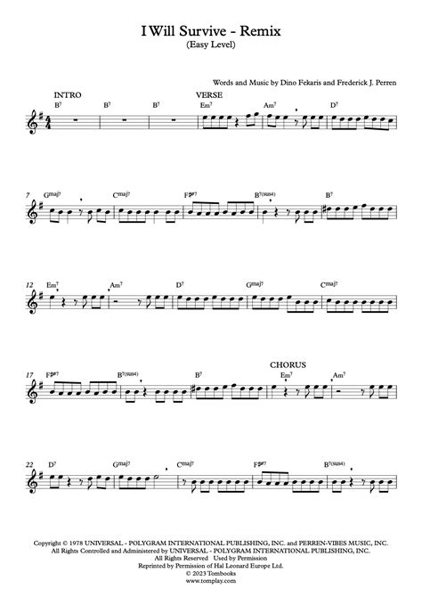 i will survive - PDF free sheet music