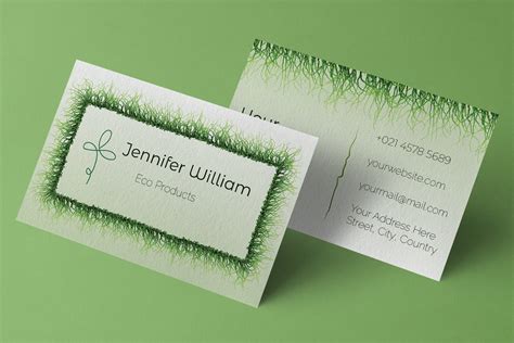 Eco Green Business Card Design Template Graphic by KseniyaOmega ...