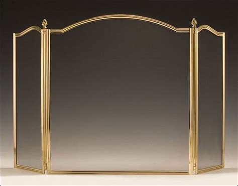 Lacquered Solid Cast Brass Fireplace Screen with Black Mesh | Brass fireplace screen, Fireplace ...