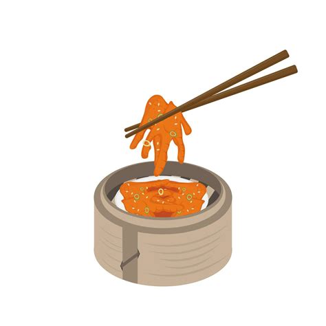 Ready to Eat Chicken Feet Dim Sum Illustration Logo 27443419 Vector Art ...