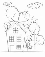 Kids Coloring Page Modern House Book DesignEasy  sketch template