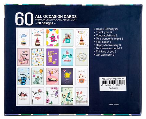 All Occasion Greeting Cards 60-Pack (20 Designs) | Catch.co.nz