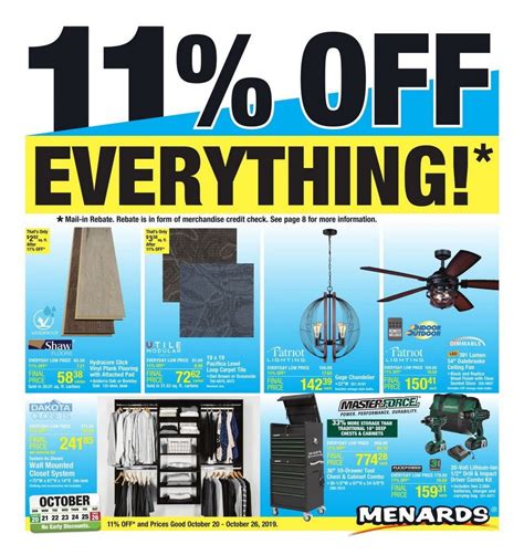 Menards Weekly Ad Oct 20 – Oct 26, 2019