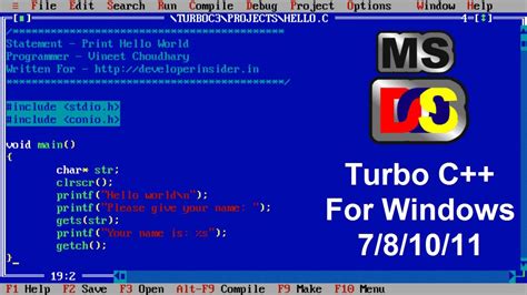 How to Download and Install Turbo C++ on Windows 7, 8, 10 and 11 - YouTube