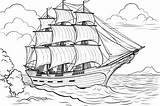 Pirate Ship Anchored In cove coloring Page Illustra  Premium AI sketch template
