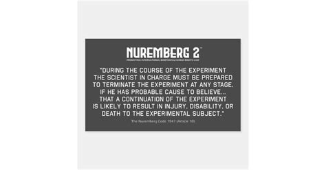 The Nuremberg Code 1947 A. 10 Rectangular Stickers | Zazzle