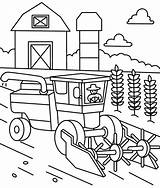 Tractor Harvesting The Wheat crop coloring page  Free And Printable sketch template